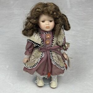 VTG  Ashley Belle Redhead 1968 Porcelain Doll with Stand Victorian Collectibles.